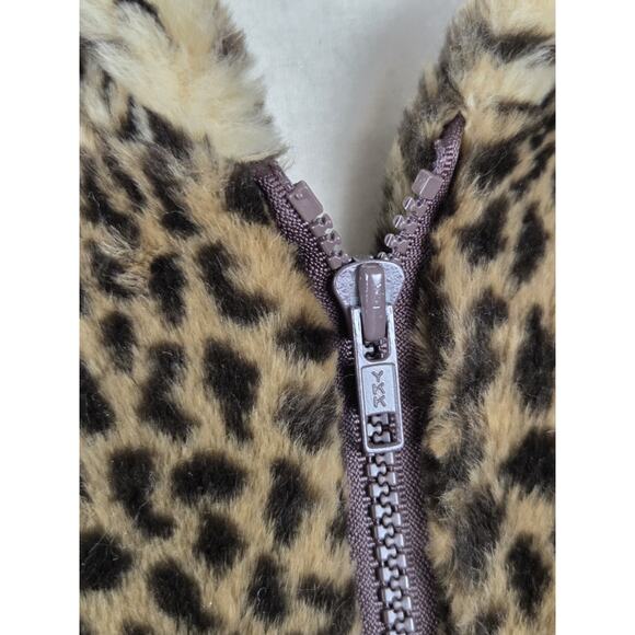 Vintage Faux Fur Coat Leopard Charles Klein Womens Size Small Whimsigoth Swing - Picture 10 of 10